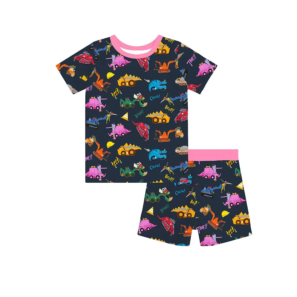 Dinosaur Digger Mom&Me Bamboo Family Short Matching Pajamas