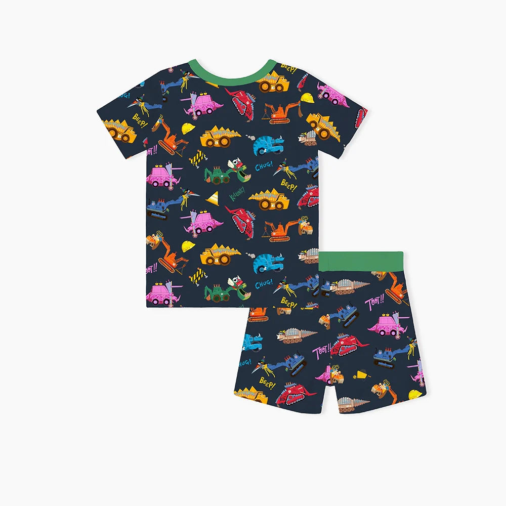 Dinosaur Digger Dad&Me Bamboo Family Short Matching Pajamas