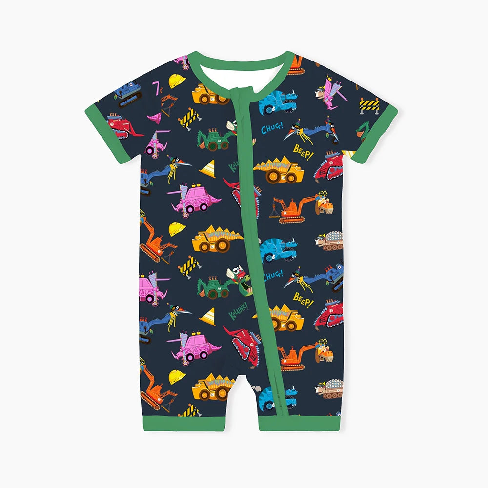 Dinosaur Digger Dad&Me Bamboo Family Short Matching Pajamas
