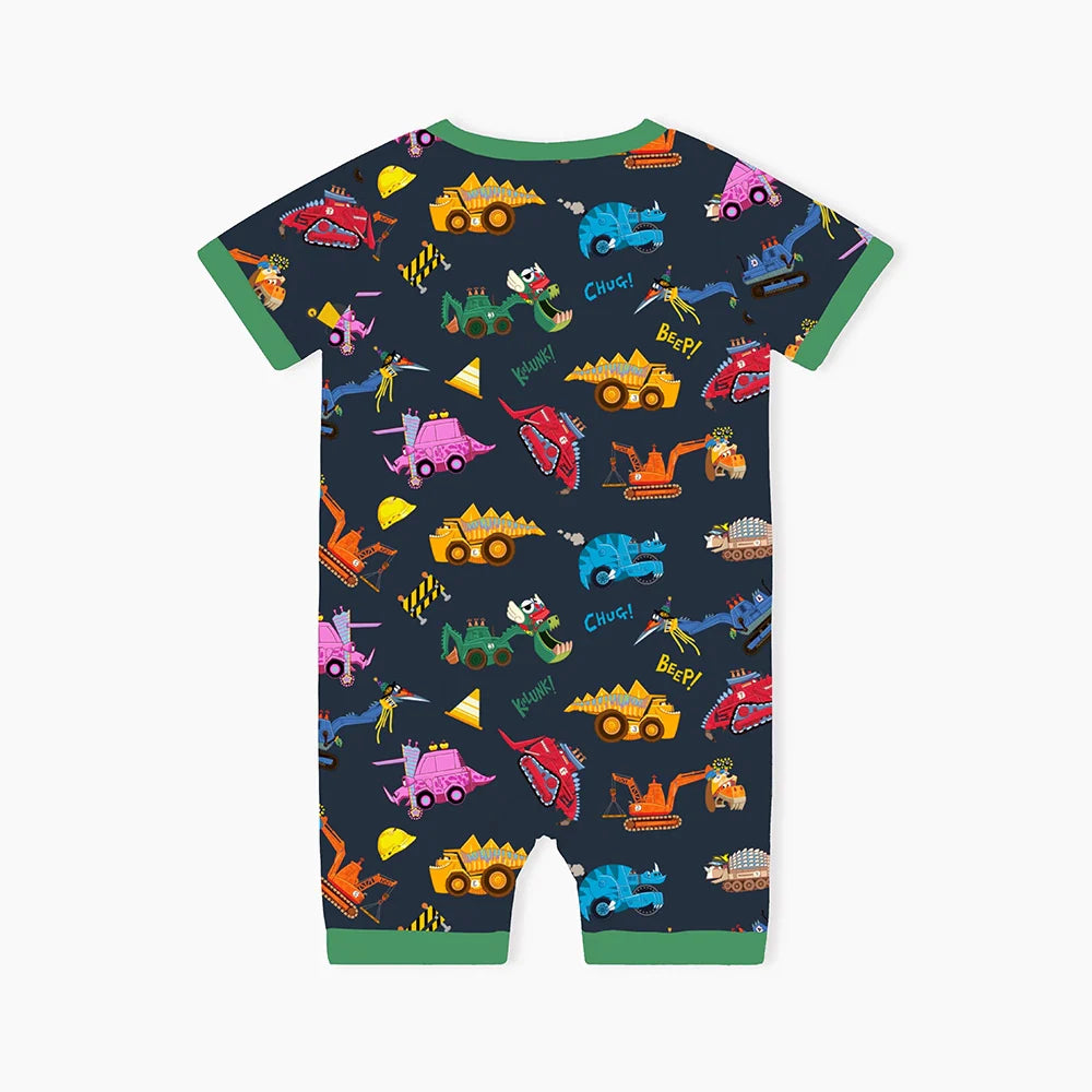 Dinosaur Digger Dad&Me Bamboo Family Short Matching Pajamas