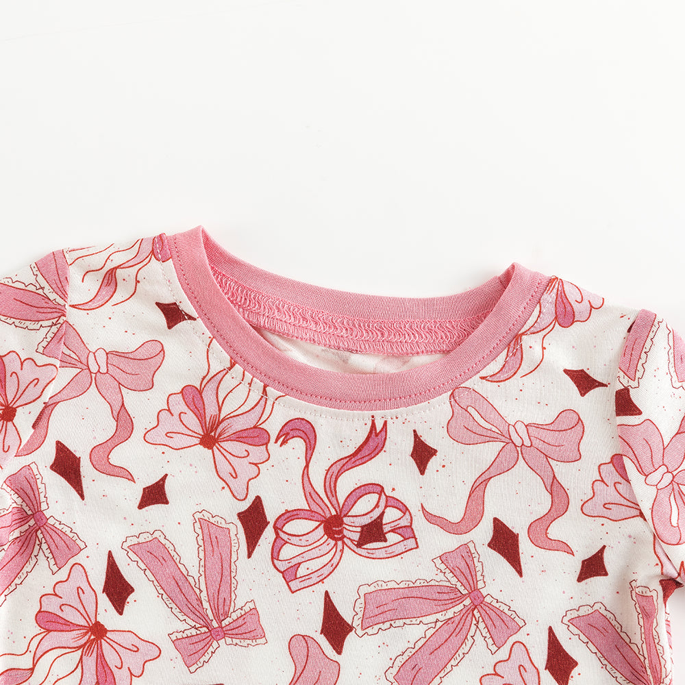 축구 인쇄 대나무 긴 소매 파자마 세트