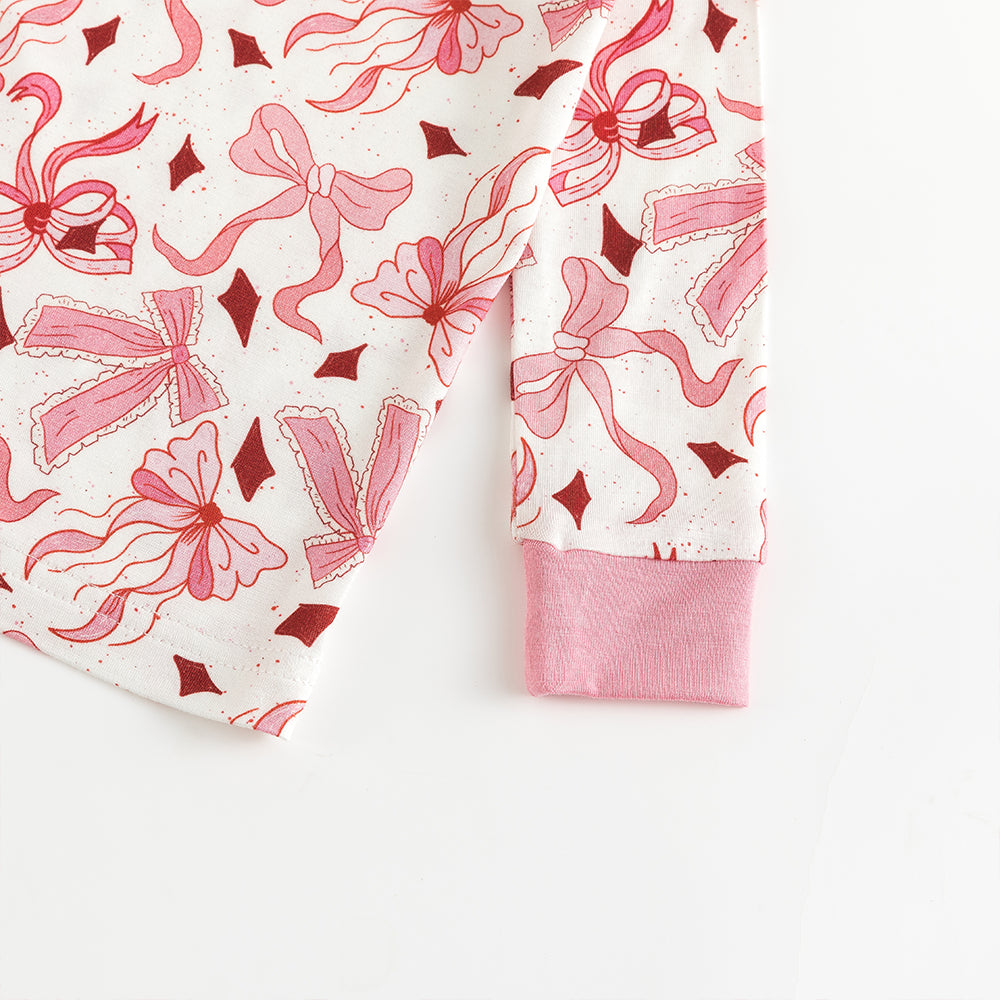 축구 인쇄 대나무 긴 소매 파자마 세트