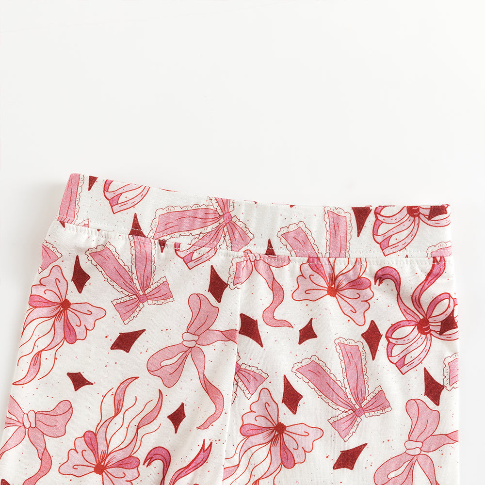 축구 인쇄 대나무 긴 소매 파자마 세트