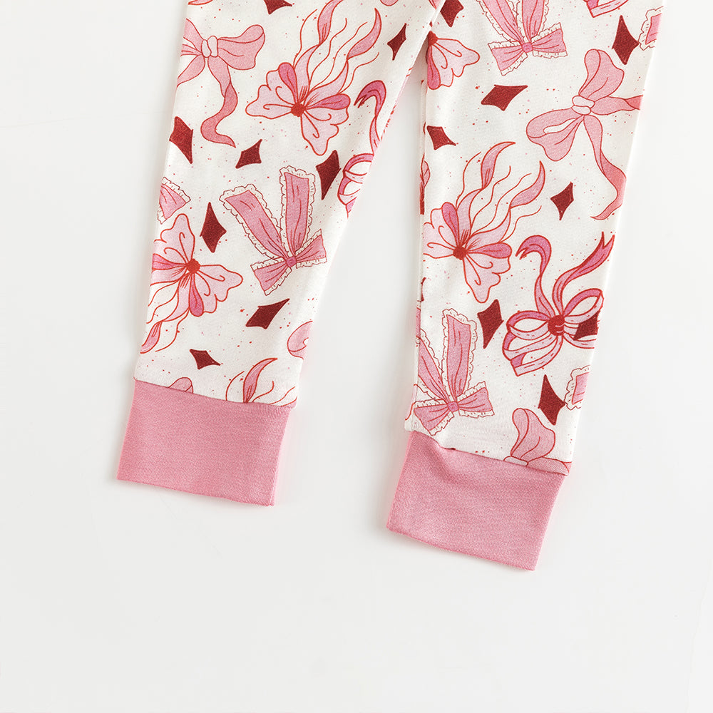 축구 인쇄 대나무 긴 소매 파자마 세트