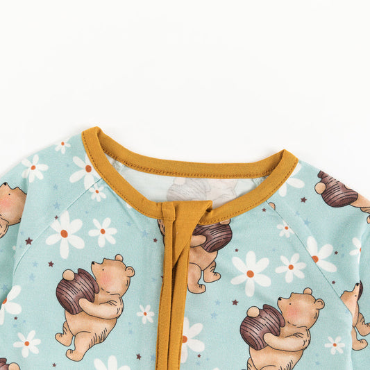 Silly Bear Bamboo Sleeper bamboo clothing design - baby apparel bamboo clothing with custom design - baby wear front view