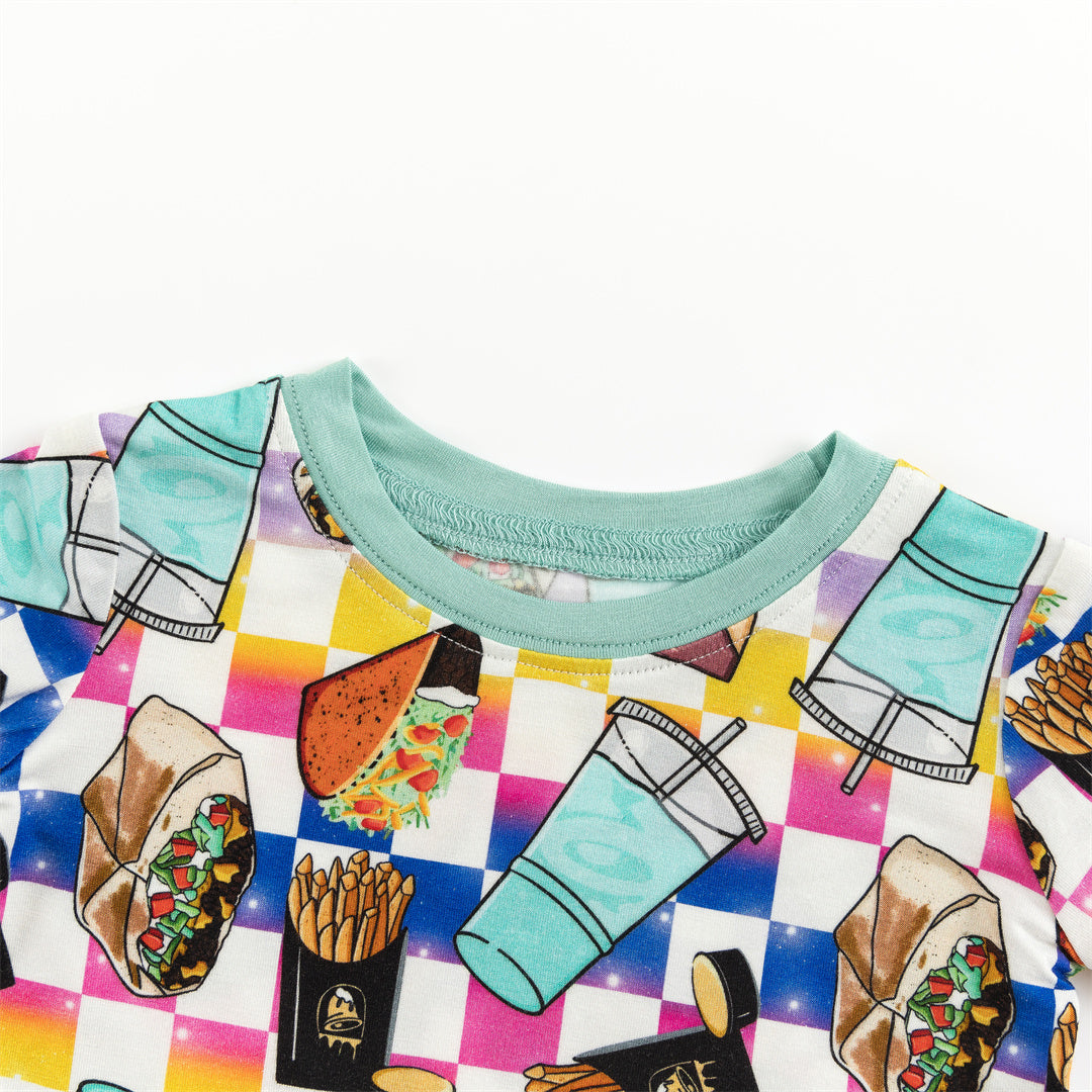 Ensemble sandwich frites en bambou pour enfants, deux pièces