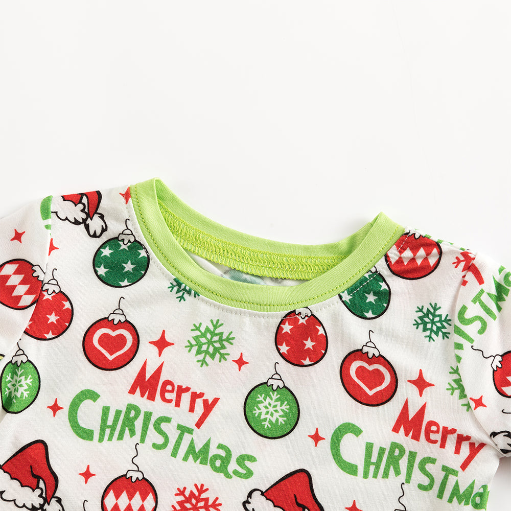 Merry Christmas Snowflake Bamboo Long Sleeve Pajama Set