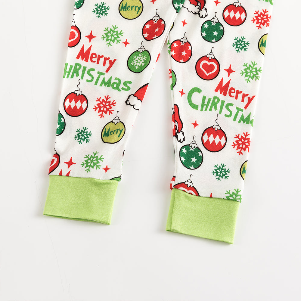 Merry Christmas Snowflake Bamboo Long Sleeve Pajama Set