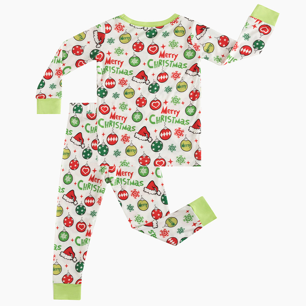 Merry Christmas Snowflake Bamboo Long Sleeve Pajama Set