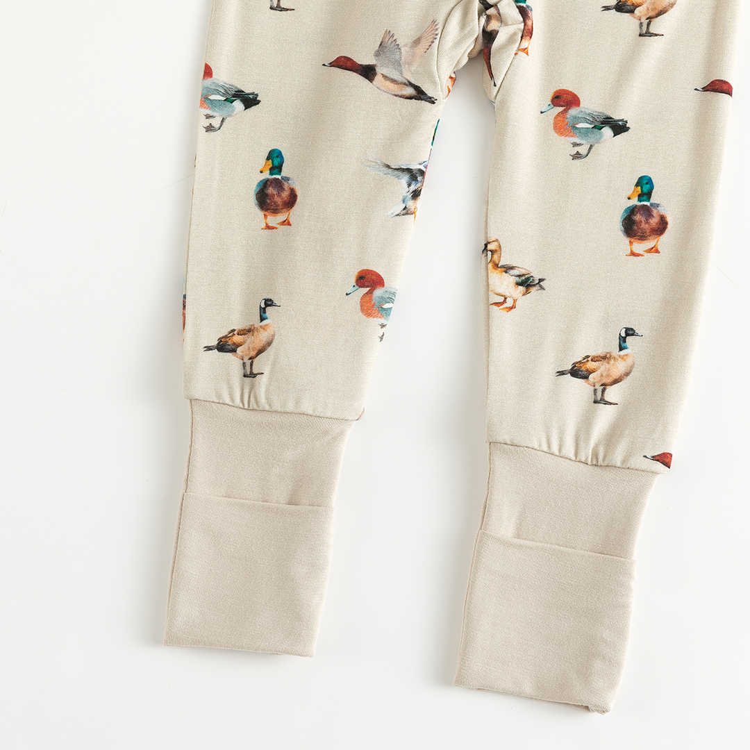 Colorful Ducks Print Baby Bamboo Zipper Romper Pajama