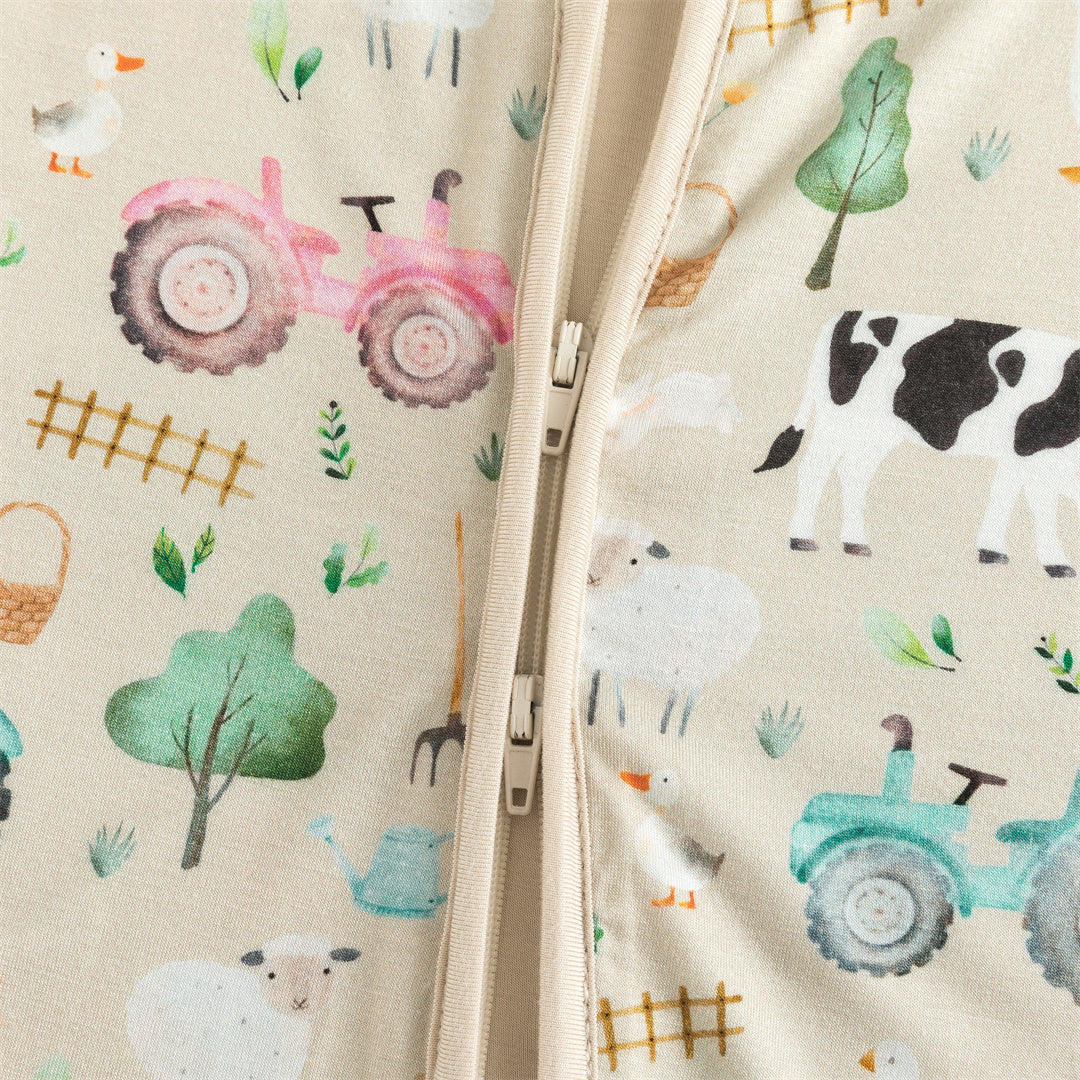 Cow Farm Life Bamboo Baby Zippy Pajama