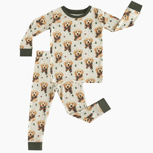 Christmas long sleeve pajama set design - baby apparel long sleeve pajama set with custom design - baby wear front view