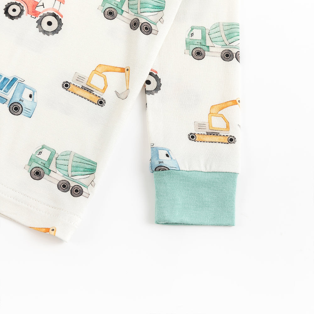 축구 인쇄 대나무 긴 소매 파자마 세트