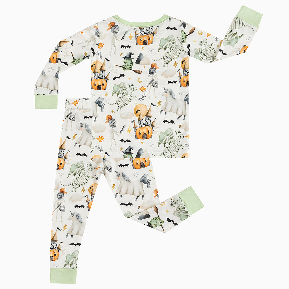 Ensemble de pyjama à manches longues à manches longues en bambou à imprimé de football