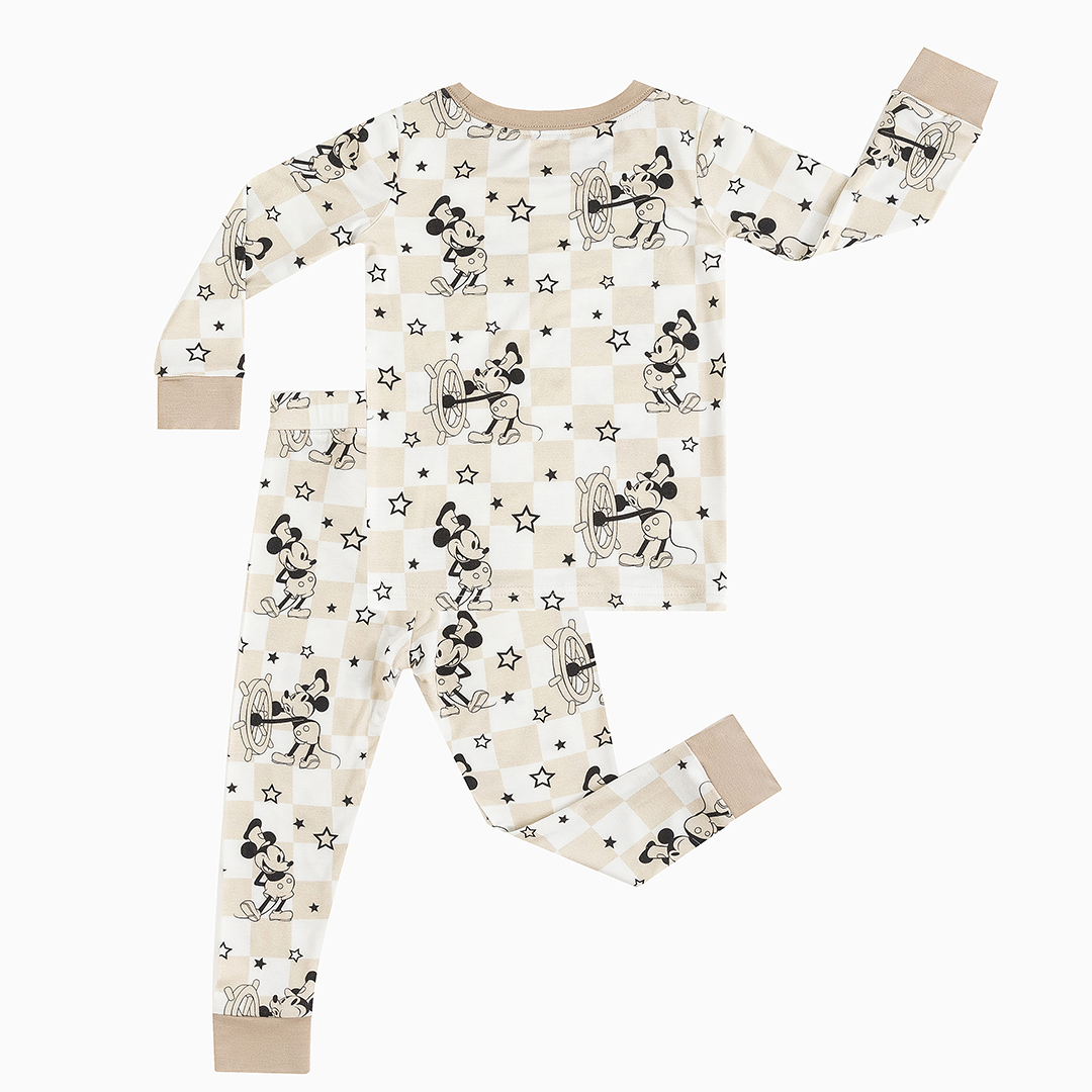 Coxswain Mouse Chessboard Pattern Bamboo Long Sleeve Pajama Set