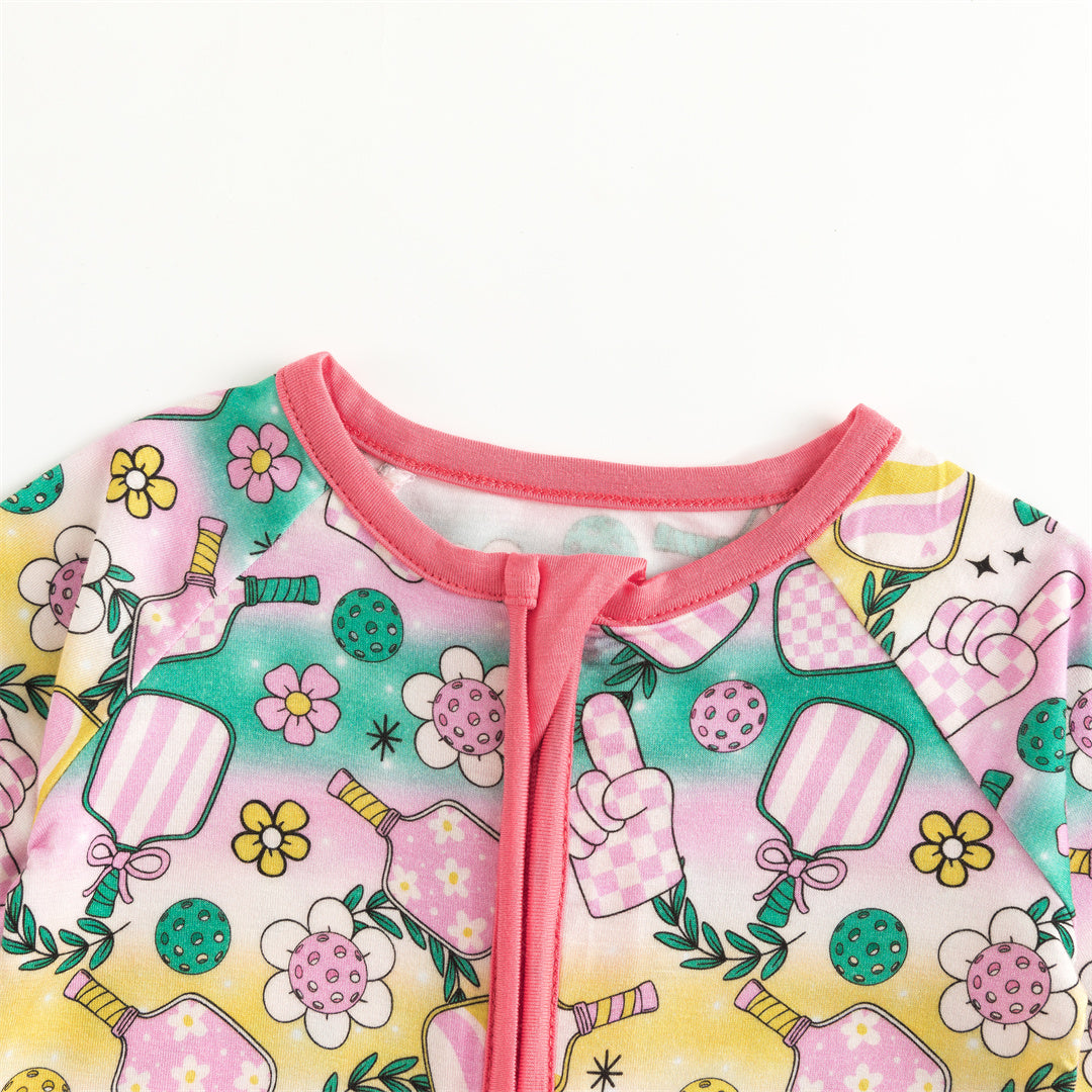 Rainbow Flower Bamboo Baby Zippy Pajama