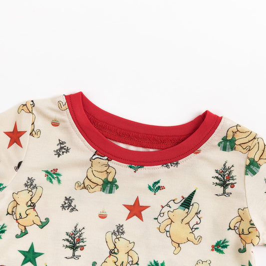 Christmas Sale Tree Bear Bamboo Pajama Set bamboo clothing design - baby apparel bamboo clothing with custom design - baby wear front view