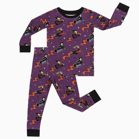 Halloween Witch Bamboo Two Piece Long Sleeve Pajama Set bamboo clothing design - baby apparel bamboo clothing with custom design - baby wear front view