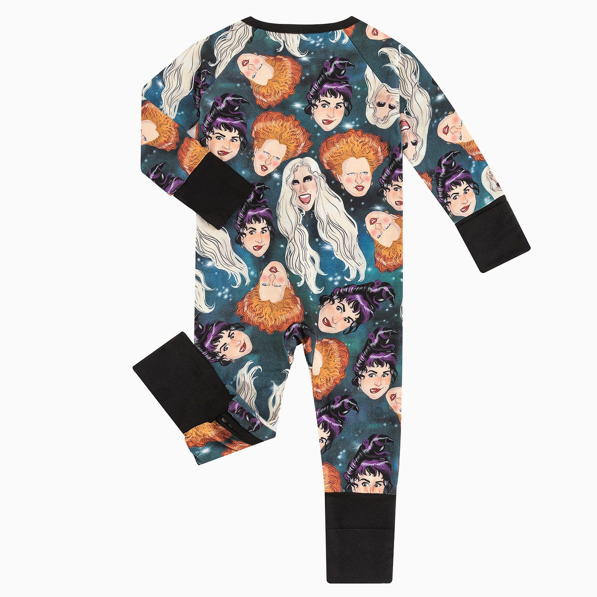 Halloween Witch Head Pattern Bamboo Zippy Baby Romper