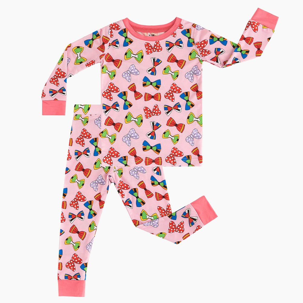 Colorful Bows Bamboo Long Sleeve Pajama Set