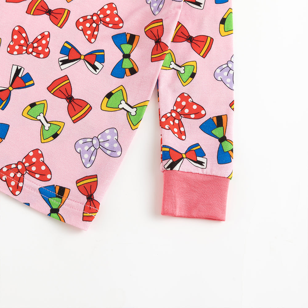 Colorful Bows Bamboo Long Sleeve Pajama Set
