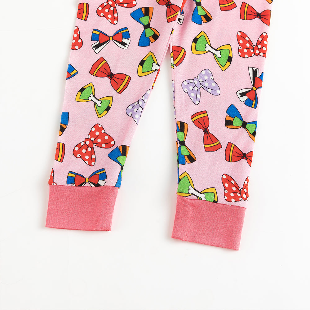 Colorful Bows Bamboo Long Sleeve Pajama Set