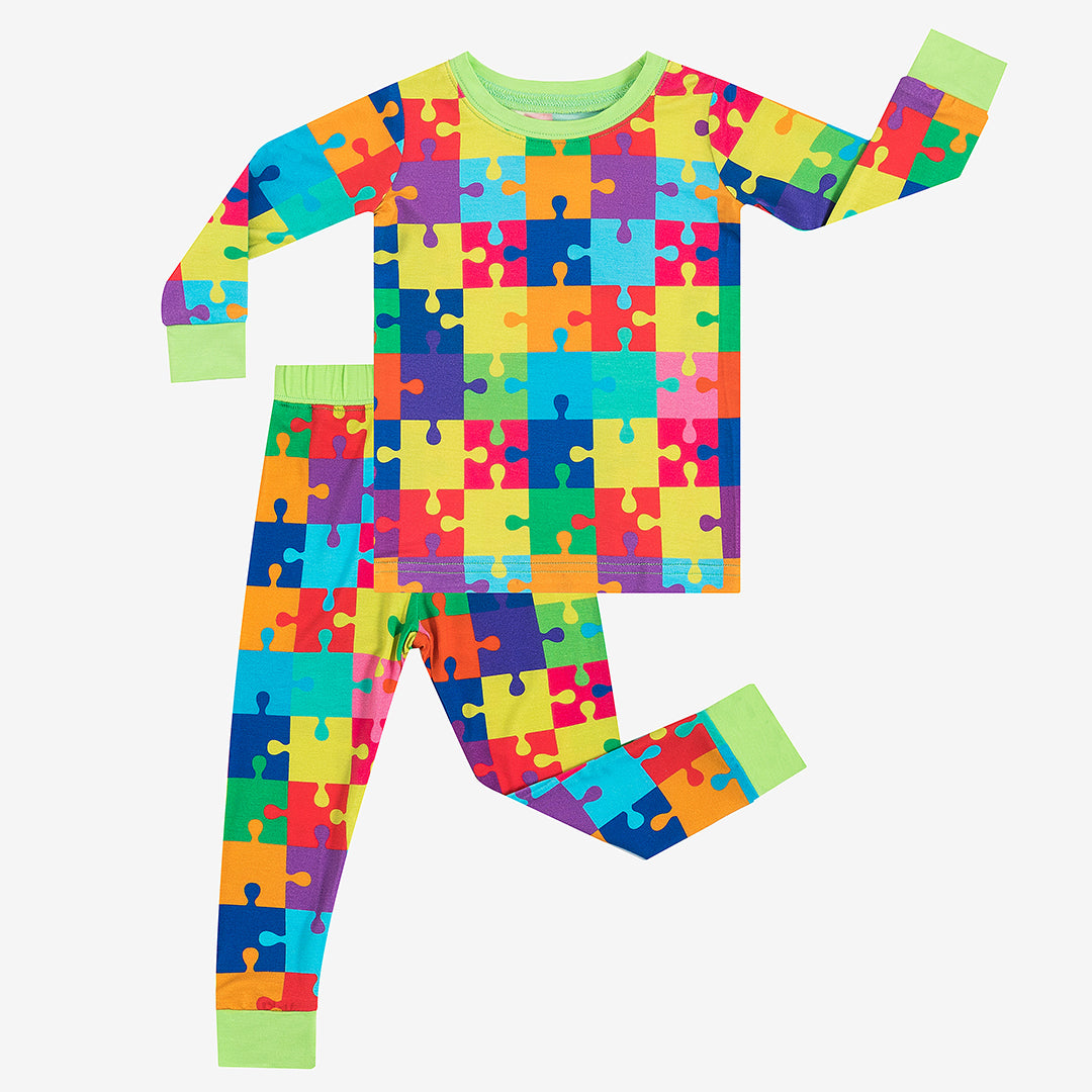 Jigsaw Rainbow Bamboo Kid 2-Pieces Pajama Set
