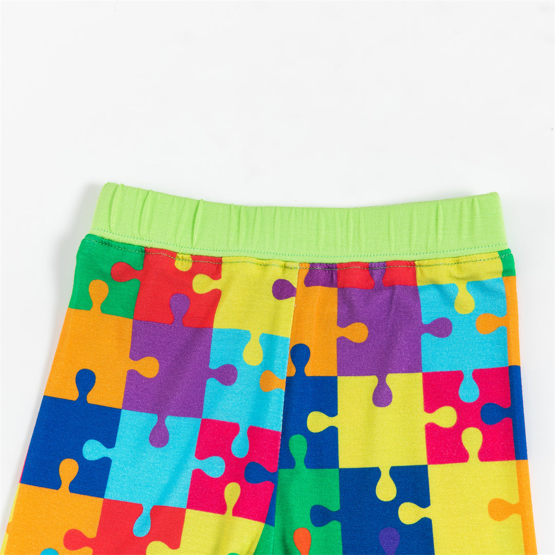 Jigsaw Rainbow Bamboo Kid 2-Pieces Pajama Set