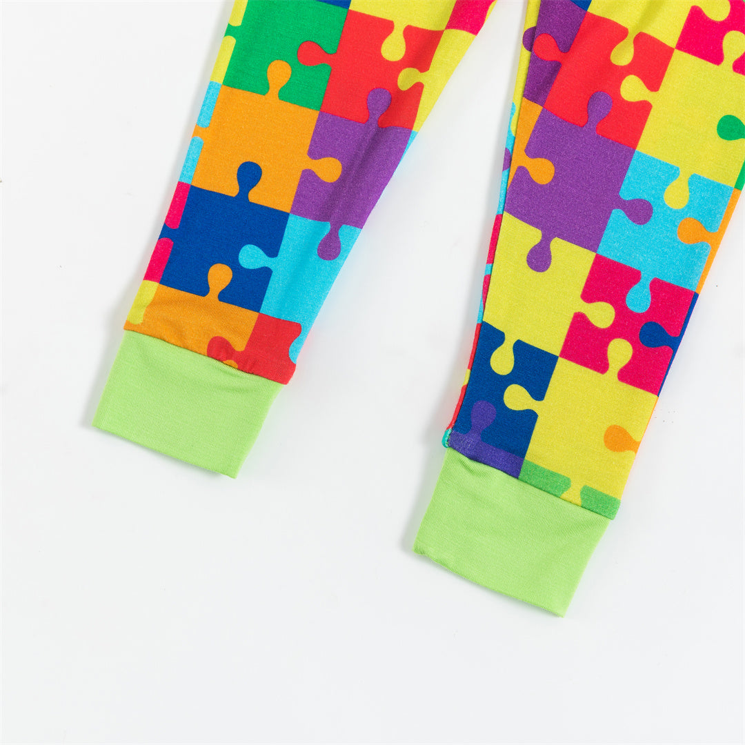 Jigsaw Rainbow Bamboo Kid 2-Pieces Pajama Set