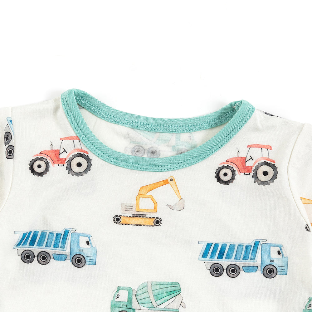 북유럽 드림 풀 그린 패턴 대나무 여름 파자마 반바지 세트