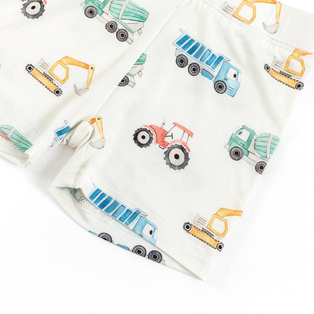 북유럽 드림 풀 그린 패턴 대나무 여름 파자마 반바지 세트