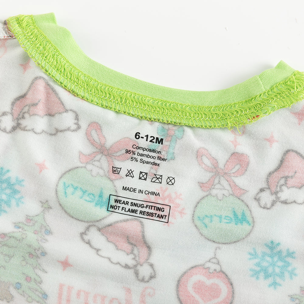 Merry Christmas Santa Hat Bamboo Long Sleeve Pajama Set