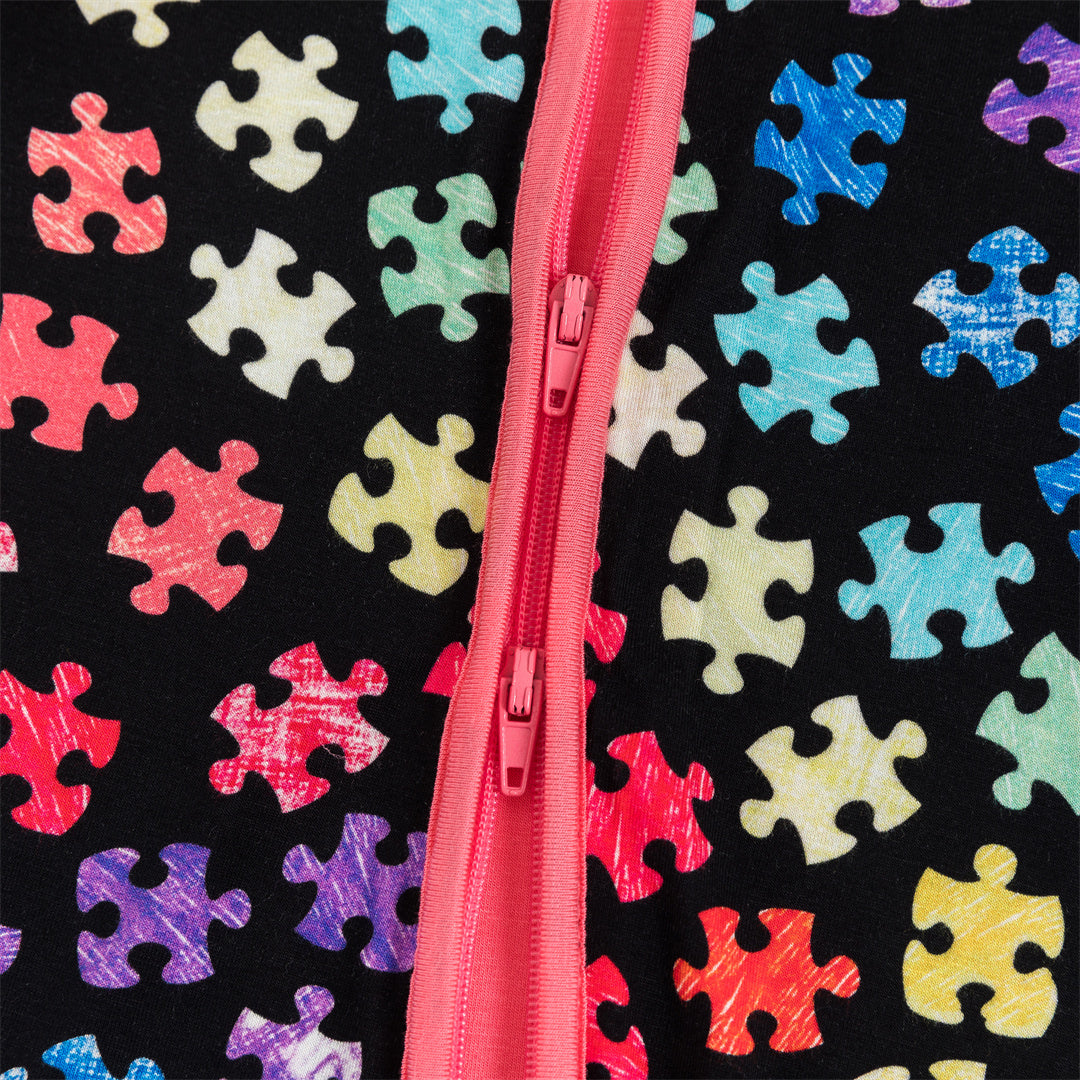Rainbow Jigsaw Puzzle Bamboo Baby Zippy Pajama