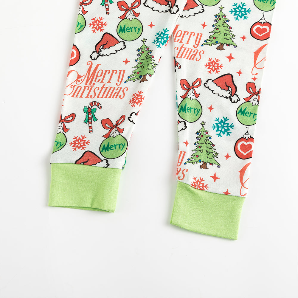 Merry Christmas Santa Hat Bamboo Long Sleeve Pajama Set