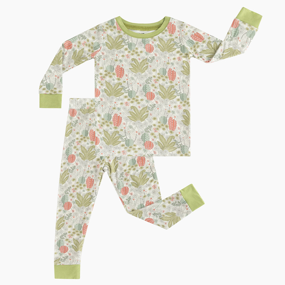 Plant Cactus Bamboo Long Sleeve Pajama Set
