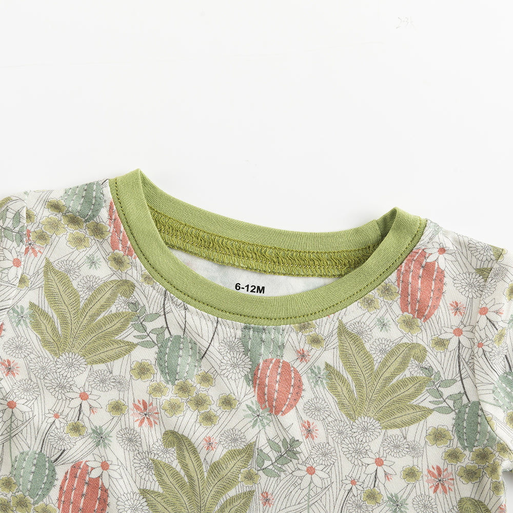 Plant Cactus Bamboo Long Sleeve Pajama Set