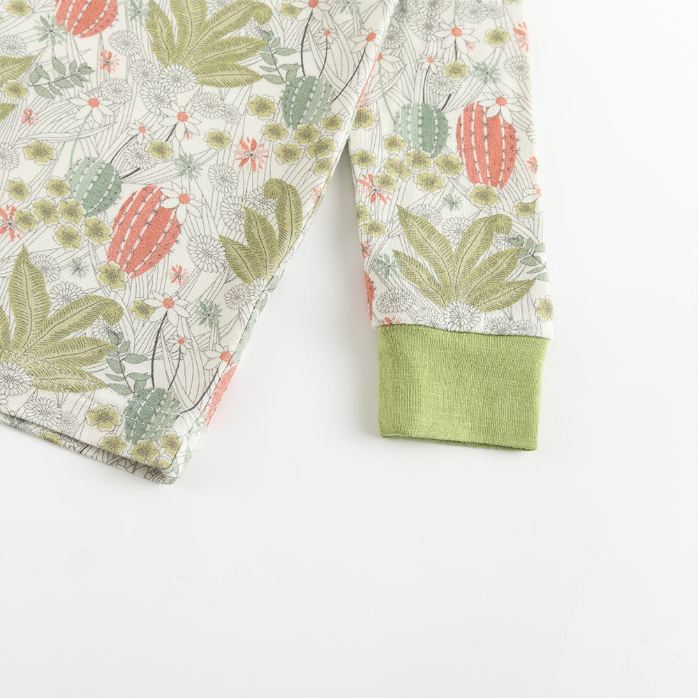 Plant Cactus Bamboo Long Sleeve Pajama Set