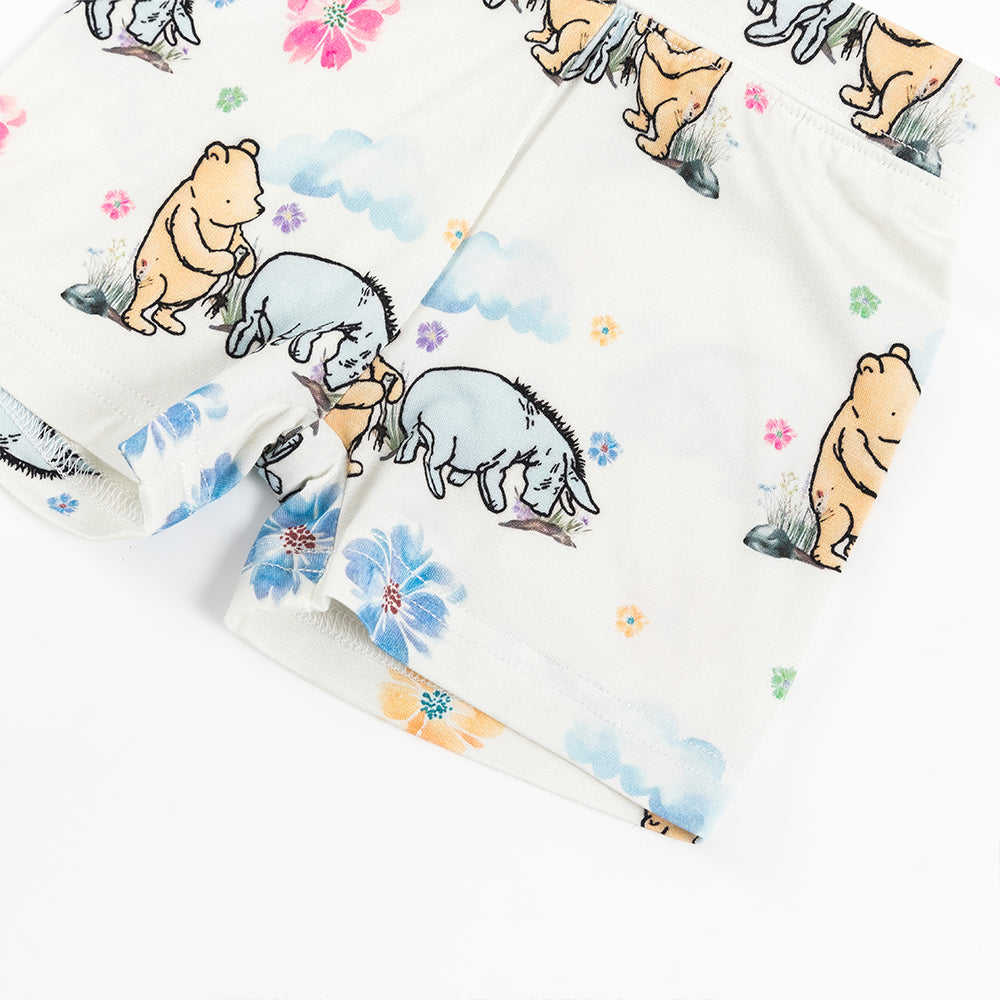 북유럽 드림 풀 그린 패턴 대나무 여름 파자마 반바지 세트