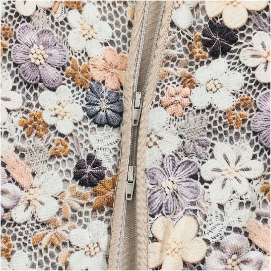 Combinaison à manches longues pour bébé en fibre de bambou MIOZING avec motif floral brodé artificiel