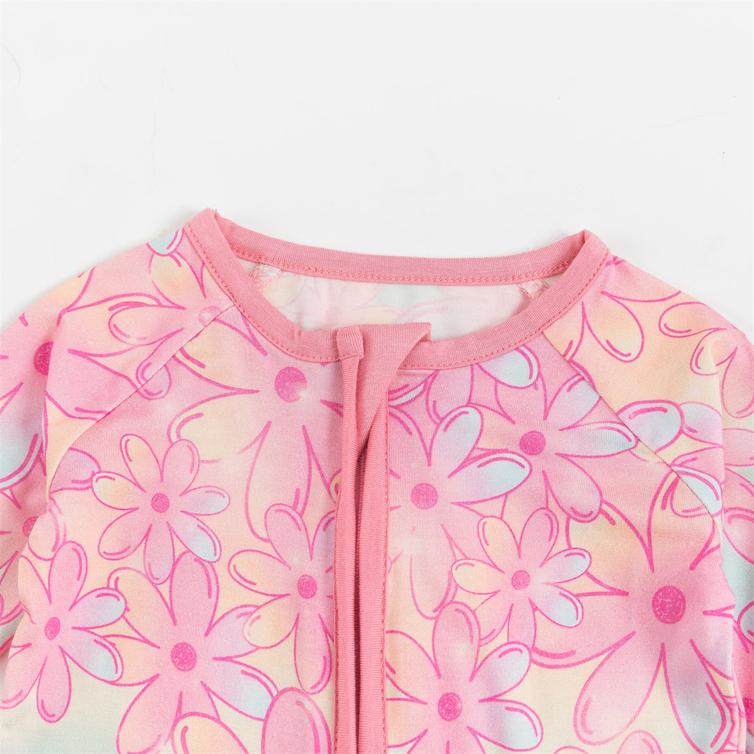 Gradient Flowers Bamboo Baby Zippy Pajama
