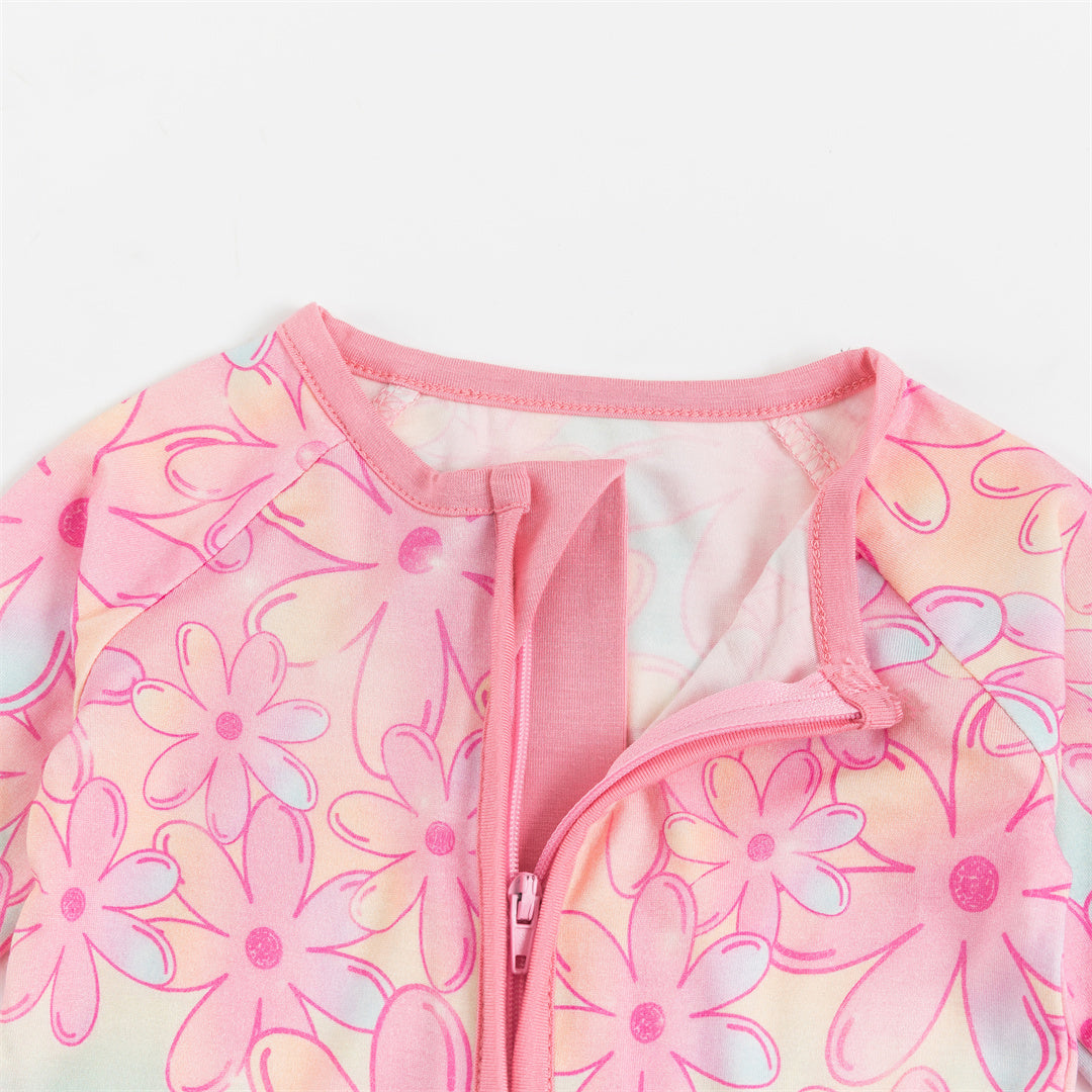 Gradient Flowers Bamboo Baby Zippy Pajama