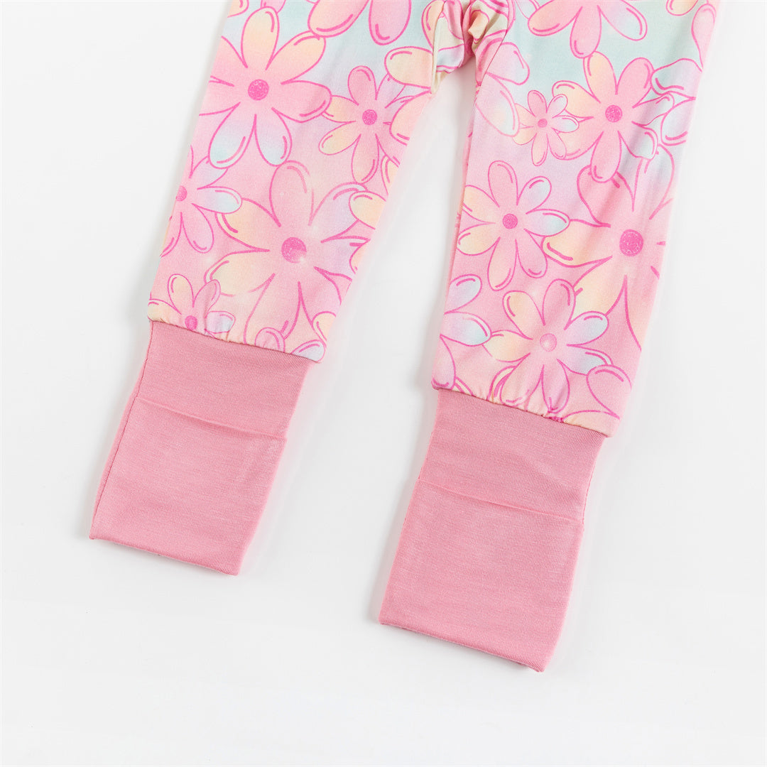 Gradient Flowers Bamboo Baby Zippy Pajama