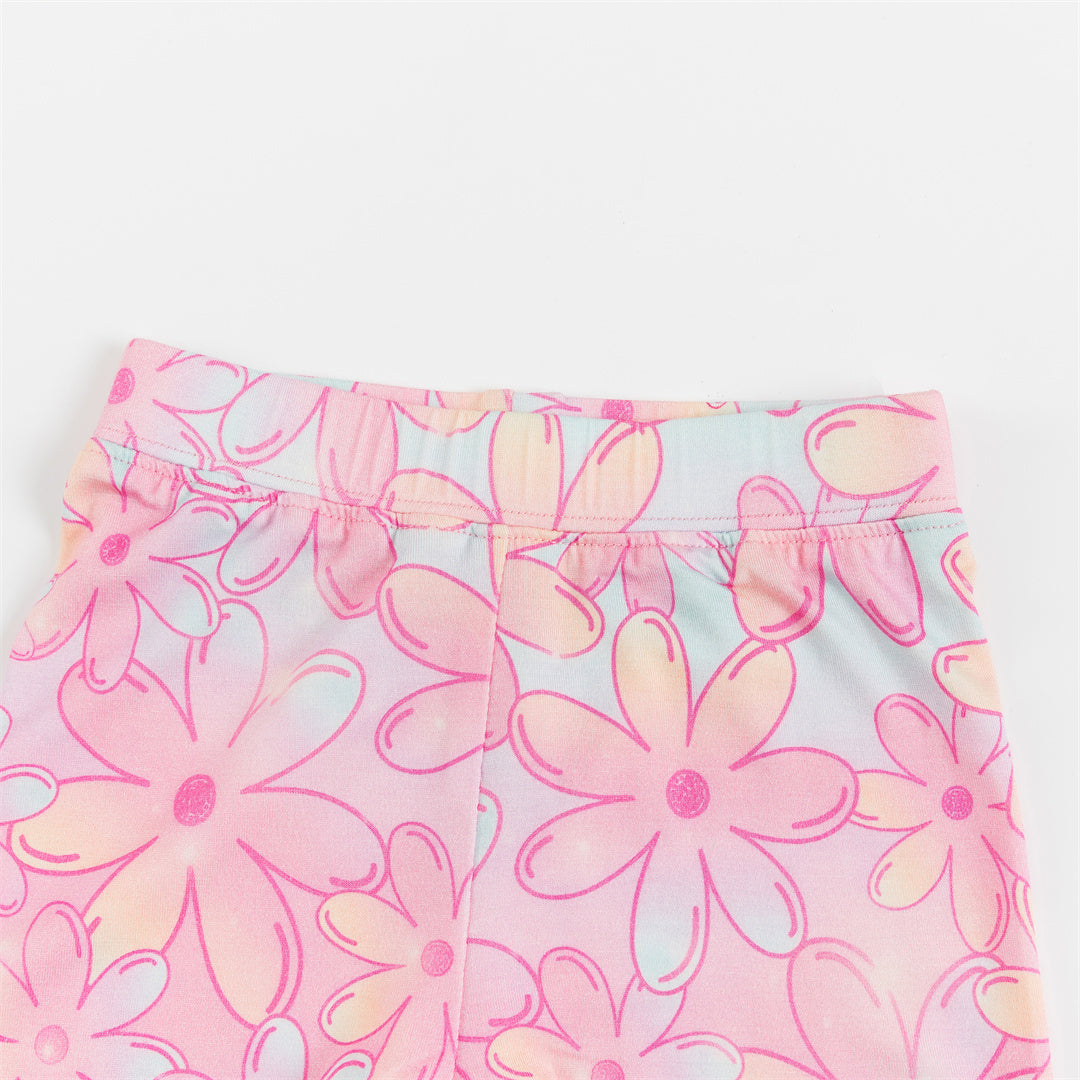 Gradient Flowers Kid Bamboo Short Set