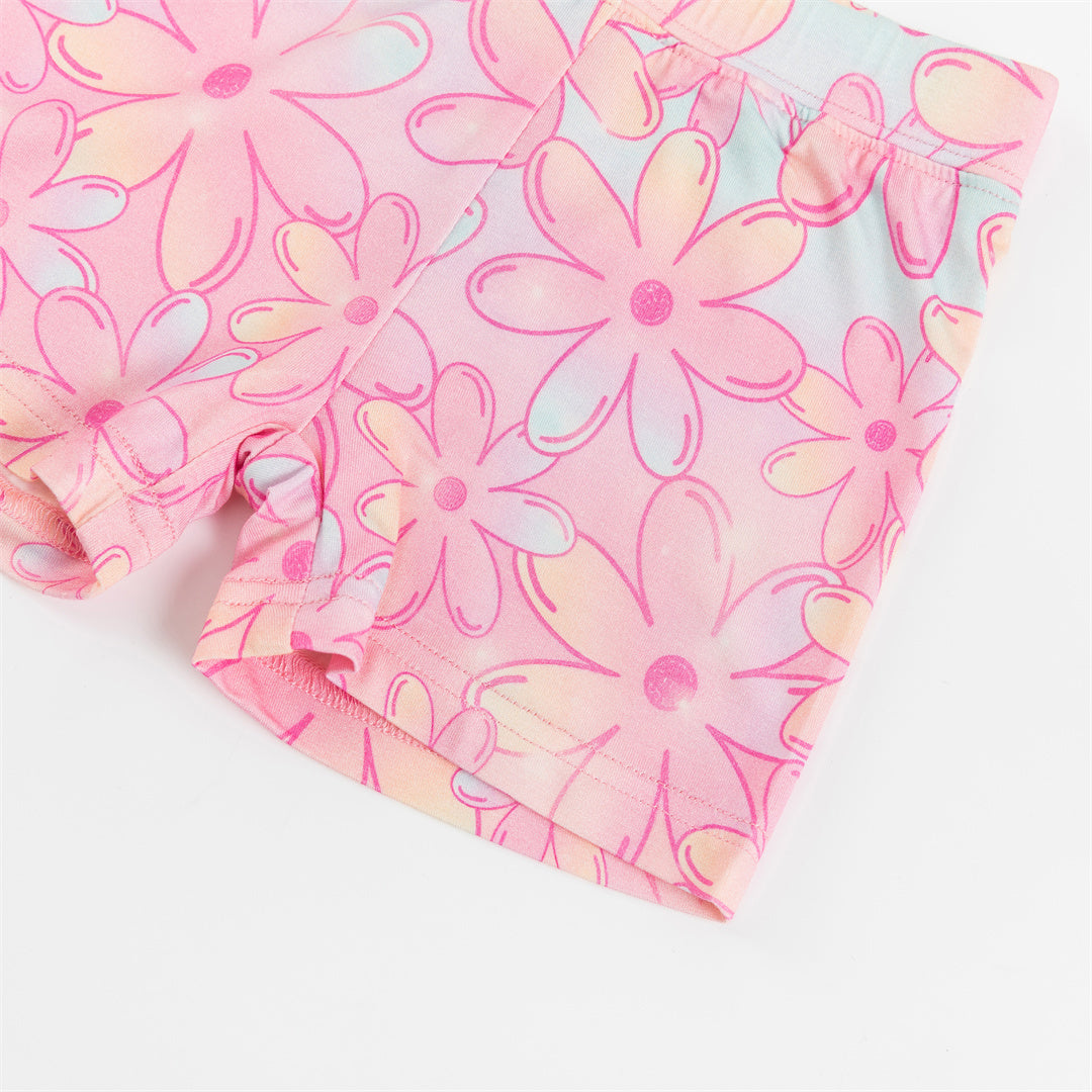 Gradient Flowers Kid Bamboo Short Set