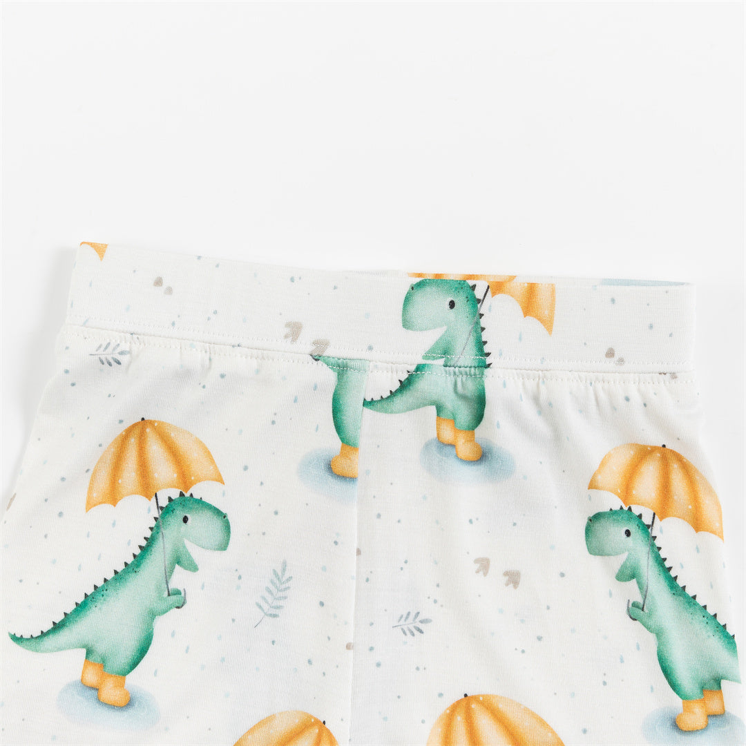 Dinosaur Umbrella Bamboo Kids Pajama Short Set