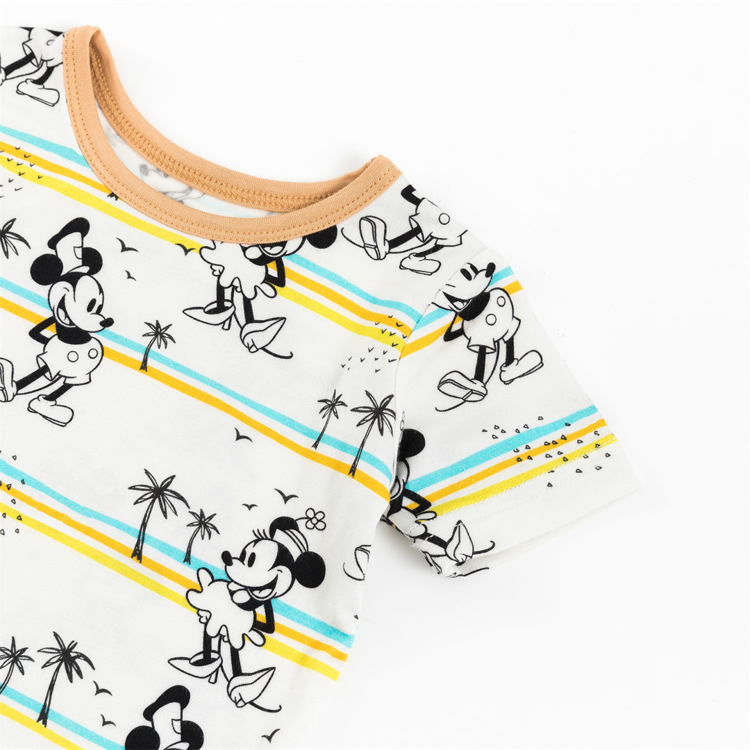 Mouse Palm Tree Bamboo Baby Two-Pieces Pajama Set
