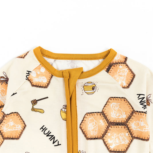 Honey Sweet Bee Bamboo Viscose Zippy bamboo clothing design - baby apparel bamboo clothing with custom design - baby wear front view