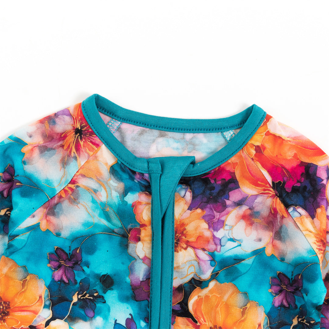 Ink Flowers Bamboo Baby Zippy Pajama