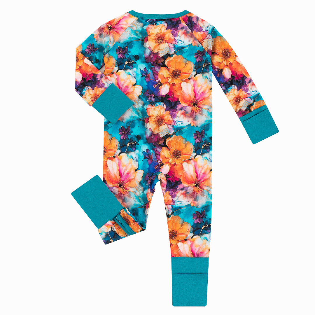 Ink Flowers Bamboo Baby Zippy Pajama