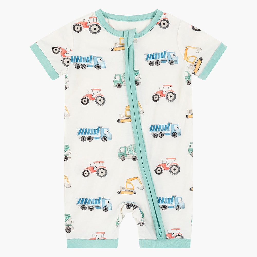 북유럽 드림 잔디 녹색 패턴 짧은 대나무 지피 아기 장난 꾸러기